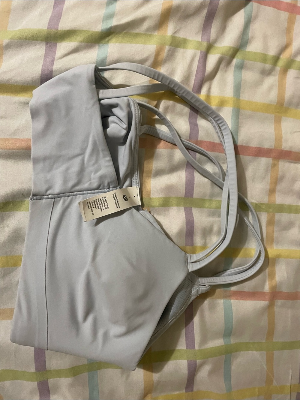 lululemon athletica Light Gray Strappy Sports Bra